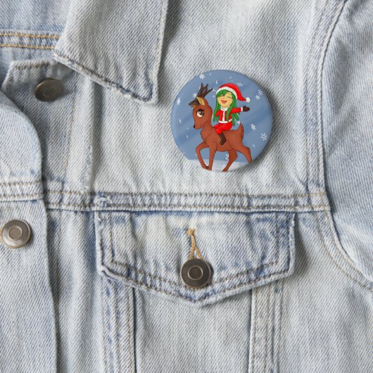 kerstkar ronde button 5,7 cm (In situ)