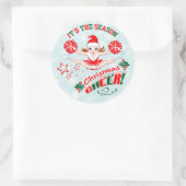 kerstkar ronde sticker (Tas)