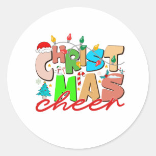 kerstkar ronde sticker