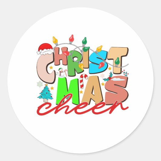 kerstkar ronde sticker (Voorkant)