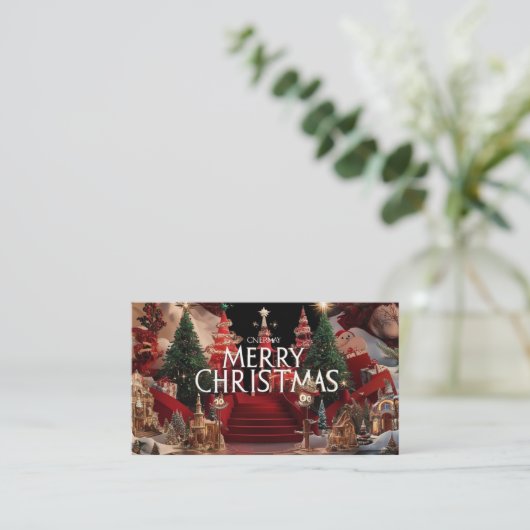 kerstkar visitekaartje (Staand voorkant)