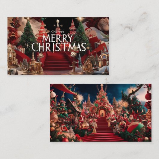 kerstkar visitekaartje (Voorkant / Achterkant)