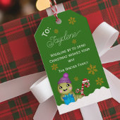 Kerstkarakter Met Suikerstok Cadeaulabel