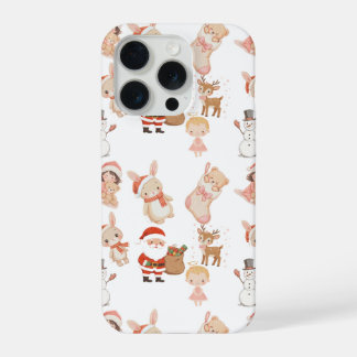 Kerstkarakters telefoonhoesje iPhone 15 pro case