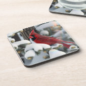 kerstkardinaal bier onderzetter (Linkerzijde)