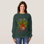 Kerstkardinaal Bird Holiday T-Shirt (Voorkant volledig)