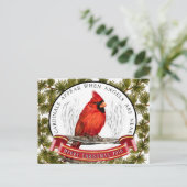 Kerstkardinaal Briefkaart met aangepast bericht (Staand voorkant)