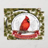 Kerstkardinaal Briefkaart met aangepast bericht (Voorkant / Achterkant)