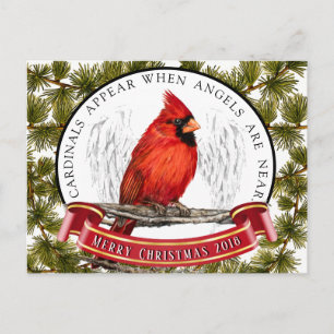 Kerstkardinaal Briefkaart met aangepast bericht