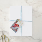 kerstkardinaal cadeaulabel (Met Touw)