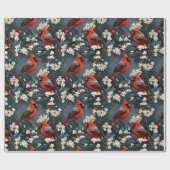 kerstkardinaal cadeaupapier (Vlak)