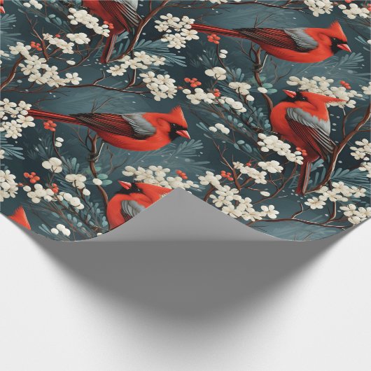 kerstkardinaal cadeaupapier (Hoek)