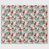 kerstkardinaal cadeaupapier (Vlak)