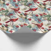 kerstkardinaal cadeaupapier (Hoek)