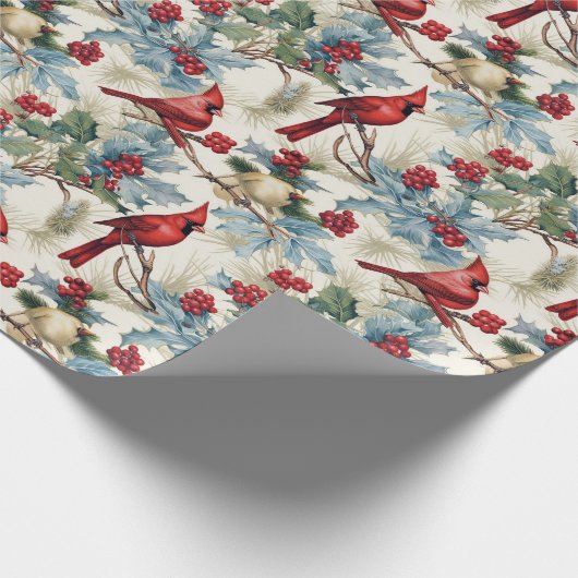 kerstkardinaal cadeaupapier (Hoek)