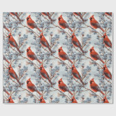 kerstkardinaal cadeaupapier (Vlak)