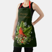 Kerstkardinaal en Greenery Holiday Schort (Insitu)