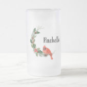 Kerstkardinaal en Holly Matglas Bierpul (Center)