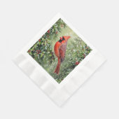 Kerstkardinaal en Hulstbladeren Servet (Hoek)