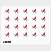 kerstkardinaal hart sticker (Vel)