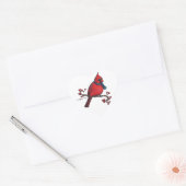 kerstkardinaal hart sticker (Envelop)