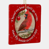 kerstkardinaal herinner me van een geliefde keramisch ornament (Rechts)