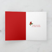 Kerstkardinaal in boom feestdagen kaart (Binnen)