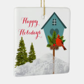 kerstkardinaal in het Ornament van de sneeuwballas (Rechts)