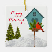 kerstkardinaal in het Ornament van de sneeuwballas (Voorkant)