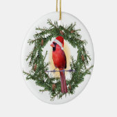 kerstkardinaal keramisch ornament (Rechts)