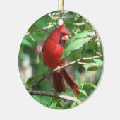 kerstkardinaal keramisch ornament (Links)