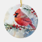 kerstkardinaal keramisch ornament (Voorkant)