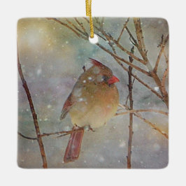 kerstkardinaal keramisch ornament