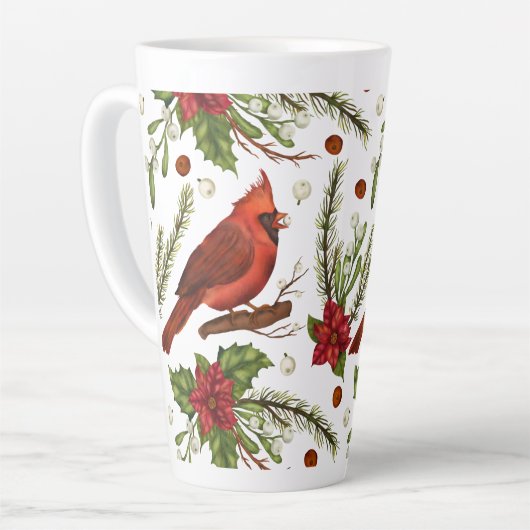 kerstkardinaal latte mok (Linkerhoek)