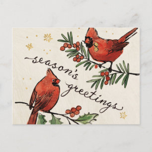 kerstkardinaal Lovevogels Briefkaart