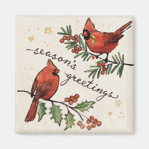 kerstkardinaal Lovevogels Magneet