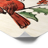 kerstkardinaal Lovevogels Poster (Hoek)