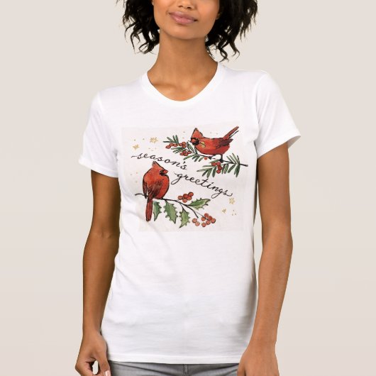 kerstkardinaal Lovevogels T-shirt (Voorkant)