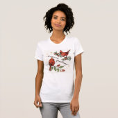 kerstkardinaal Lovevogels T-shirt (Voorkant volledig)