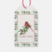 kerstkardinaal met Greenery Cadeaulabel (Voorkant)