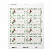 kerstkardinaal met Greenery Etiket (Full Sheet)