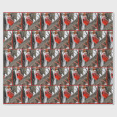 Kerstkardinaal met winterPet Cadeaupapier (Vlak)