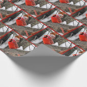 Kerstkardinaal met winterPet Cadeaupapier (Hoek)