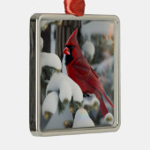 kerstkardinaal metalen ornament (Rechts)