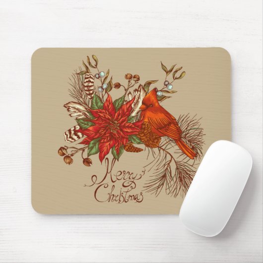 kerstkardinaal muismat (Met muis)