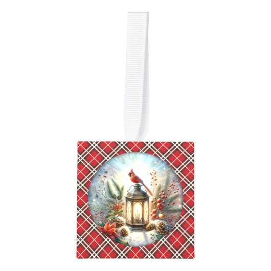 Kerstkardinaal Remember Loved One Lantern Decoratie (Voorkant)