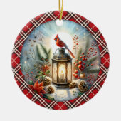 Kerstkardinaal Remember Loved One Lantern Keramisch Ornament (Voorkant)