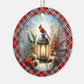 Kerstkardinaal Remember Loved One Lantern Keramisch Ornament (Links)
