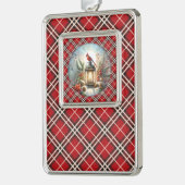 Kerstkardinaal Remember Loved One Lantern Verzilverd Omlijst Ornament (Links)