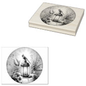 kerstkardinaal rubberstempel (Gestempeld)